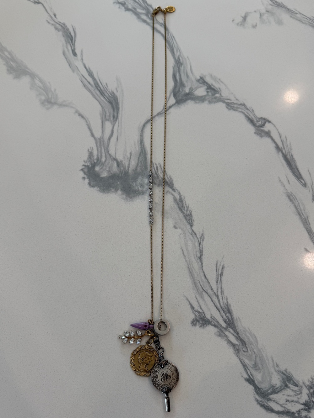 Juicy Couture Gold & Silver Layered Charm Necklace
